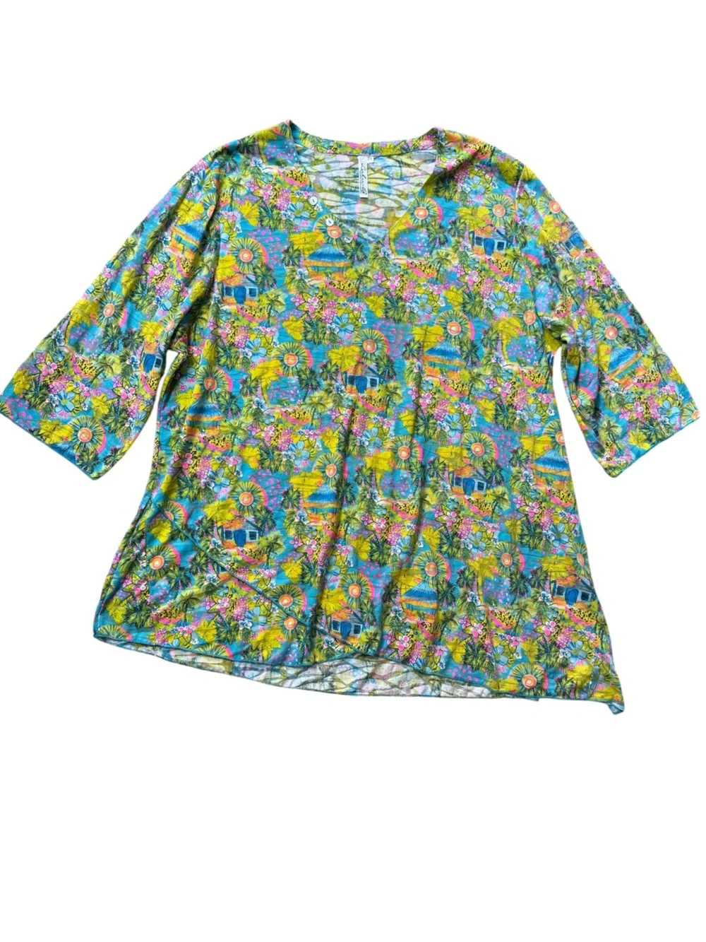 Lulu-B Island Getaway Asymmetric Tunic size 2X NWT
